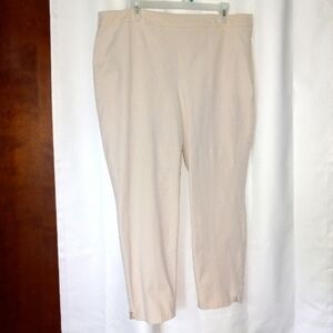 Talbots Chatham Ankle Pant 16 Khaki Beige Stretch Straight Side Zip Classic